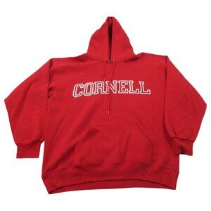 Jansport Cornell University Hoodie Mens XL Red Fleece Lined Long Sleeve Pullover
